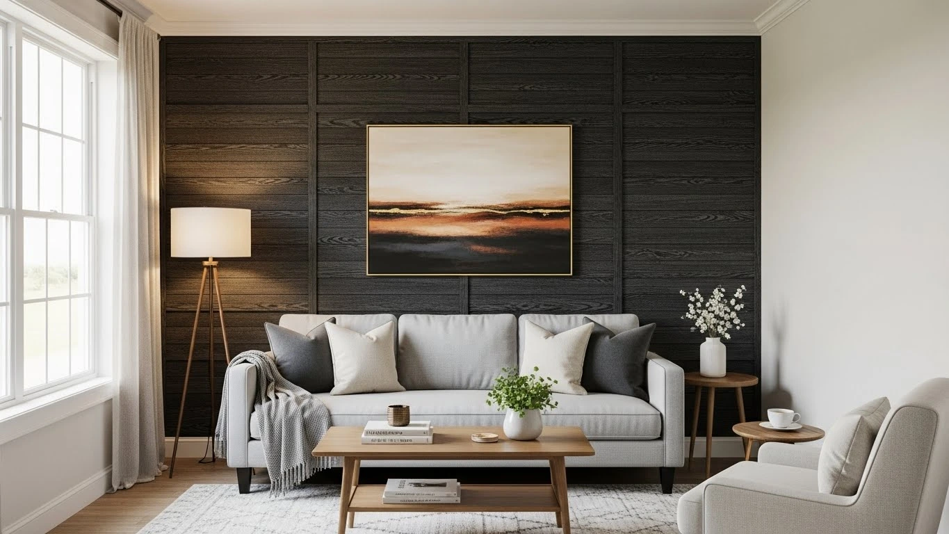 Small living room with one clear focal point to avoid visual clutter