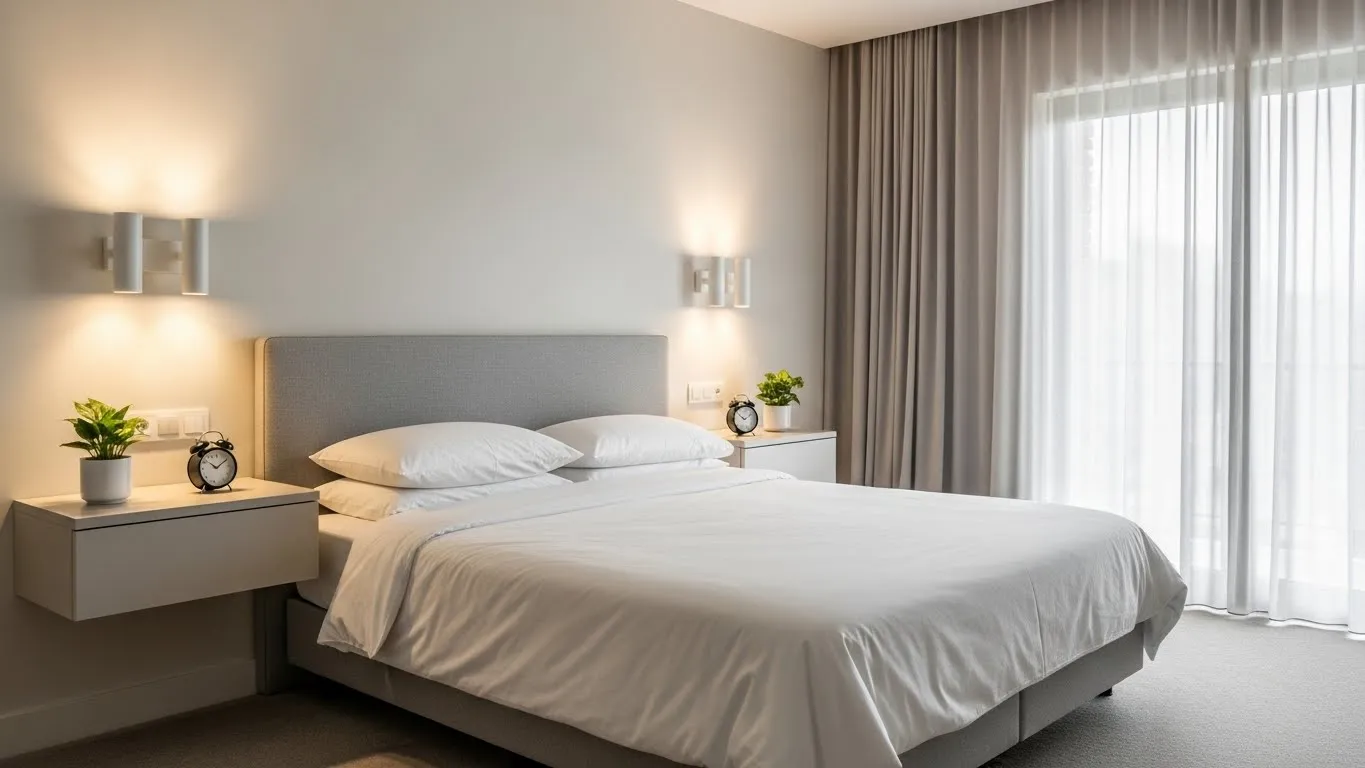 vBedroom wall sconces that save space and create a hotel-inspired look