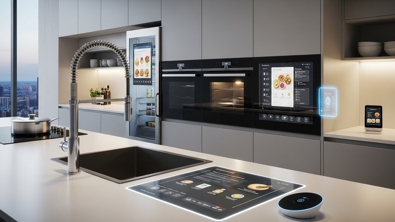 Modern kitchen design with warm wood cabinetry creating a cozy and elegant 2026 kitchen style