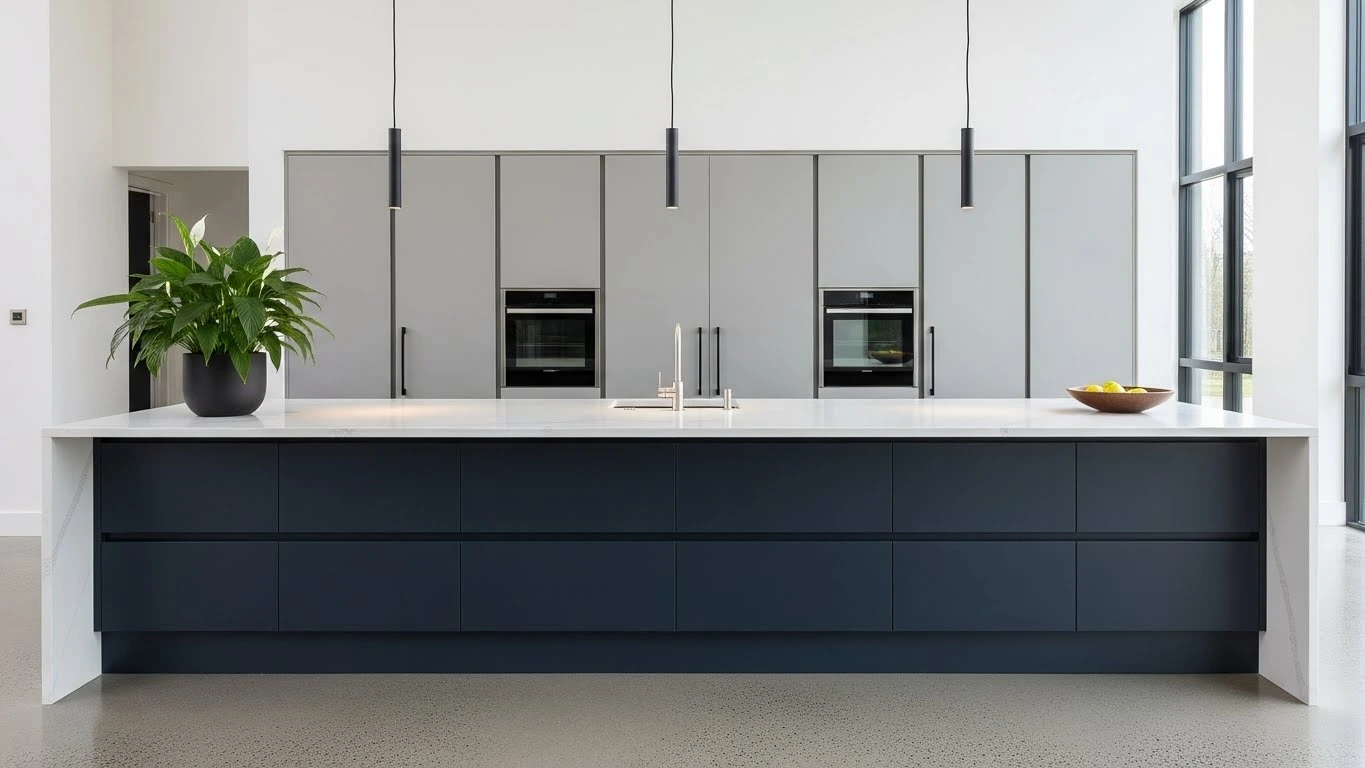 Kitchen island cabinets designed as a bold statement centerpiece