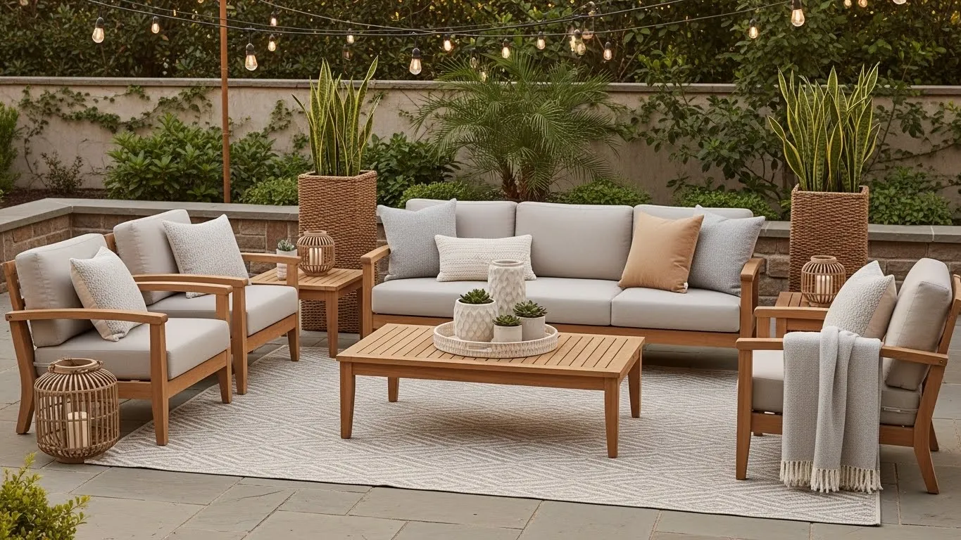 Patio decor with a cohesive outdoor color palette