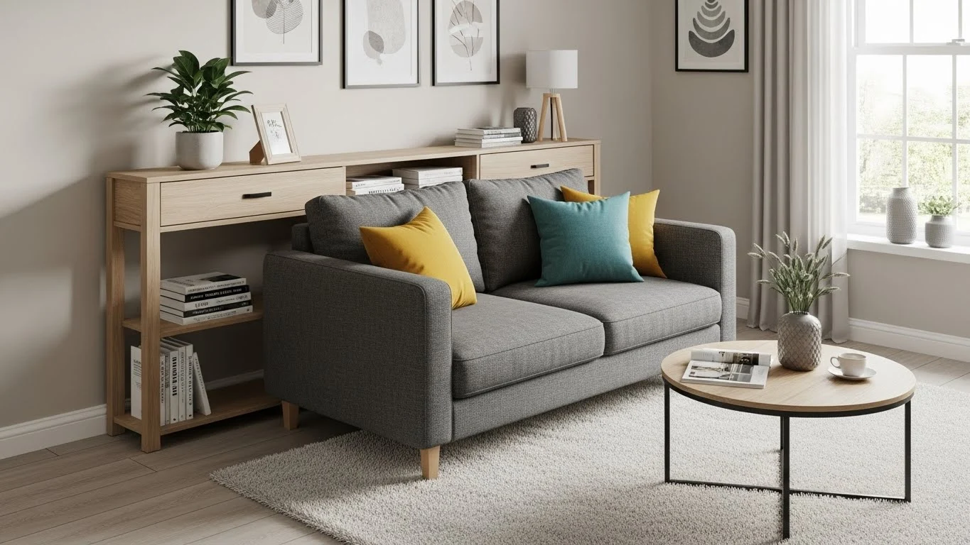 Intentional decor styling that keeps a small living room balanced and clutter free