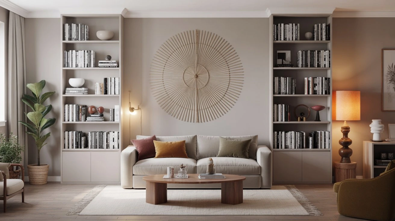 Vertical storage solutions that maximize wall space in a small living room