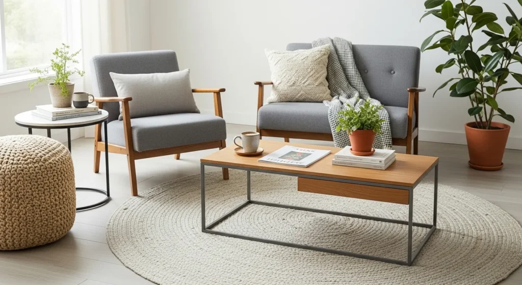 Personal touches in a Scandinavian style living room