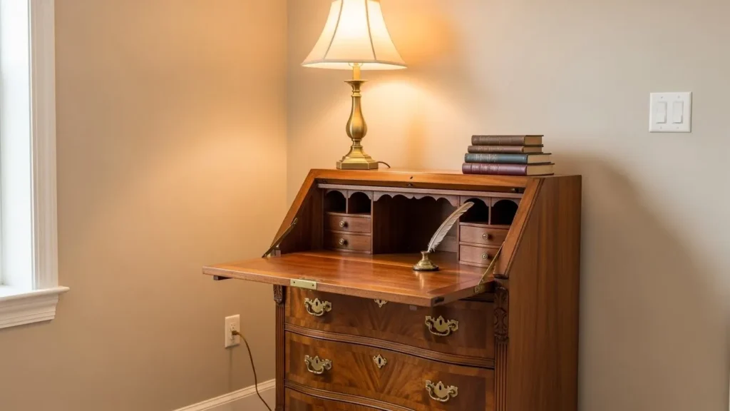 Vintage home decor featuring statement antique furniture pieces