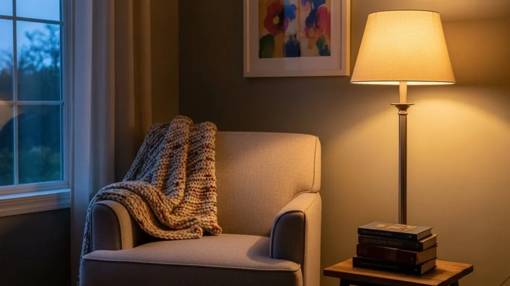 Cozy reading nook interior design