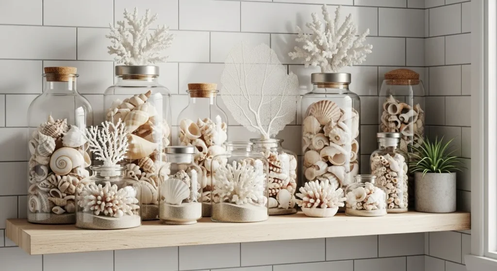 Seashell and coral bathroom