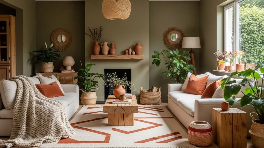 Earthy color living room ideas