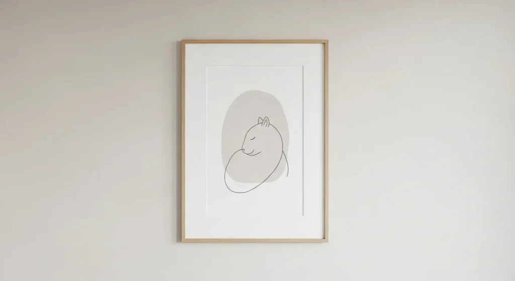 Simple wall decor in minimalist nursery