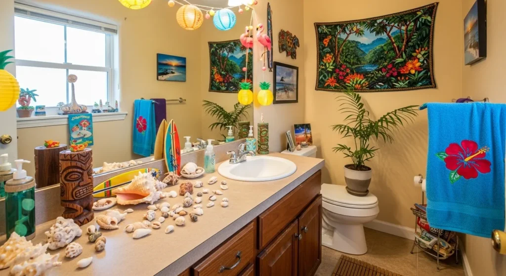 Personalized tropical bathroom