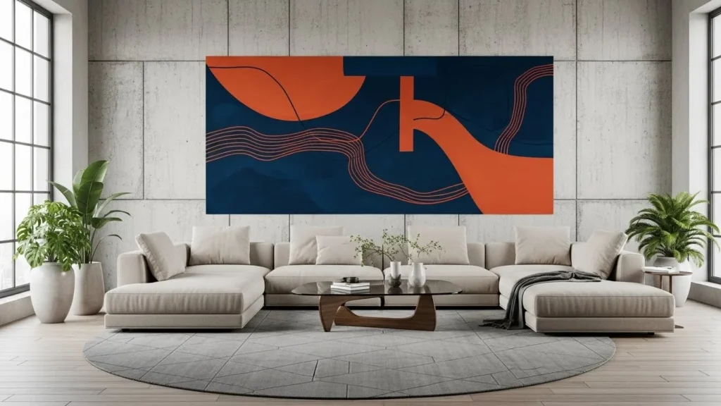 Accent wall interior design with texture