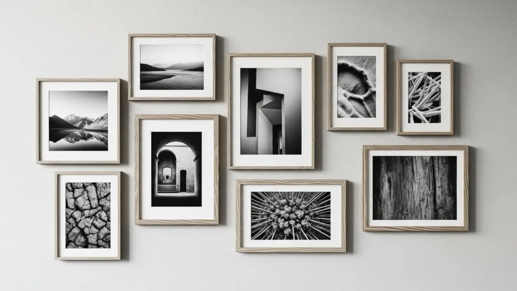 Rustic wall art with modern design elements