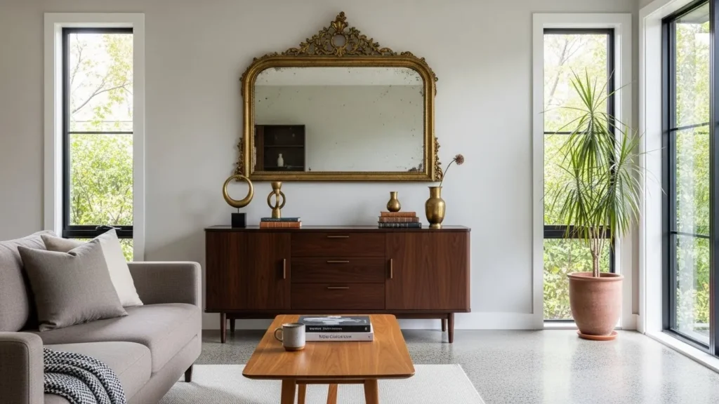 Vintage decor mixed with modern house interior