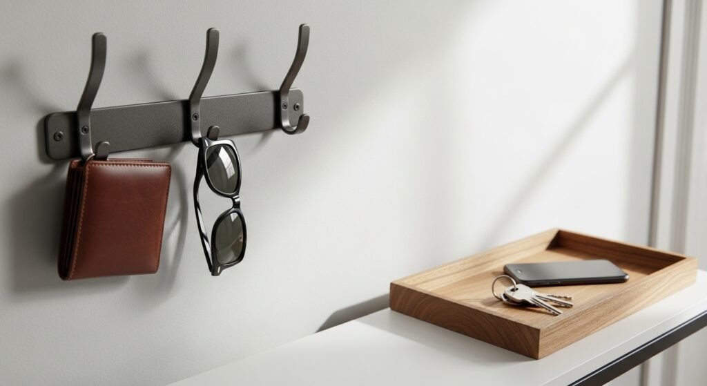 Entryway drop zone for keys and everyday essentials