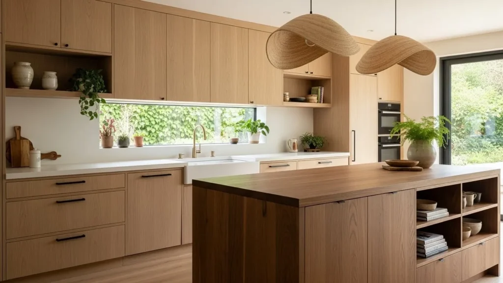 Soft contrast in organic modern kitchen design