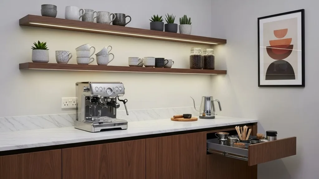 Built-In Coffee Station Kitchen
