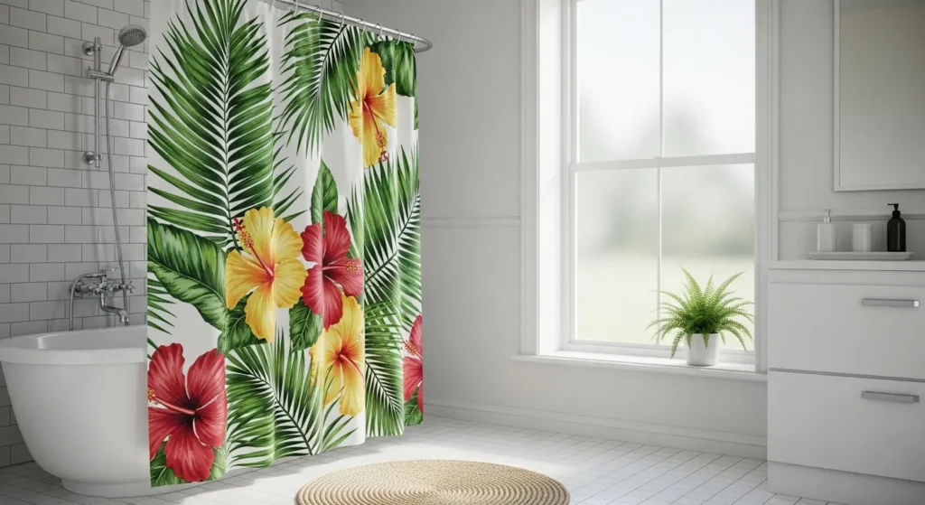 Tropical shower curtain