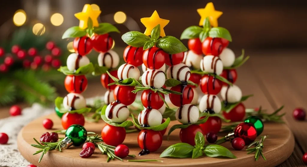 Caprese skewers Christmas appetizer