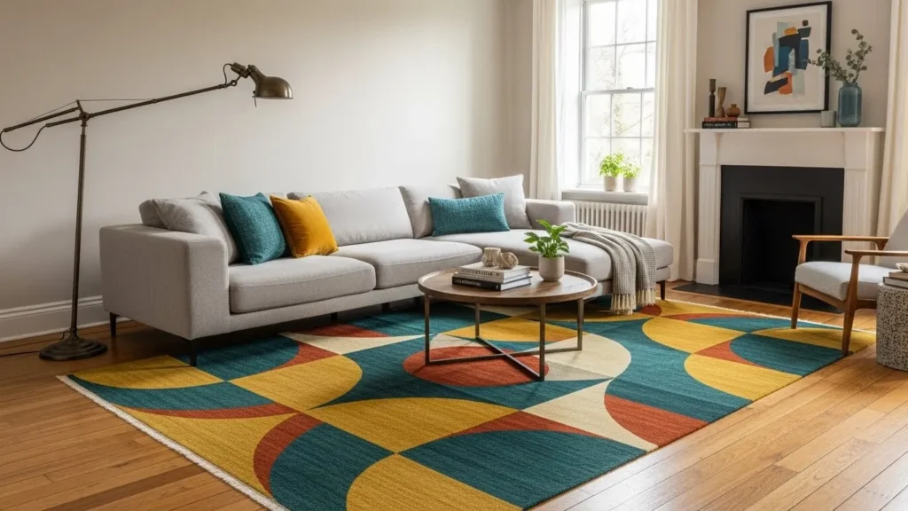 Bold rug home interior design idea