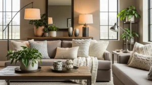 Modern rustic decor living room blending comfort and style