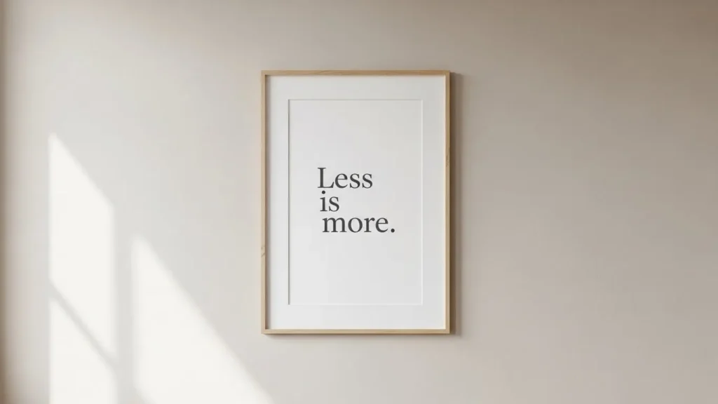 Minimal typography art in home decor