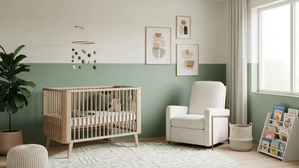 Two-tone wall paint ideas for nursery