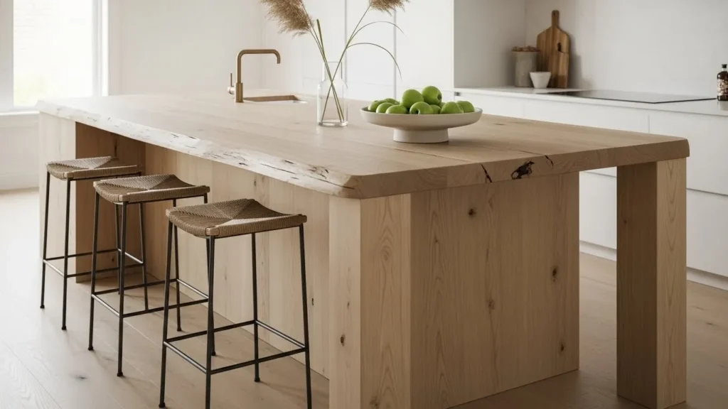 Organic modern kitchen island styling