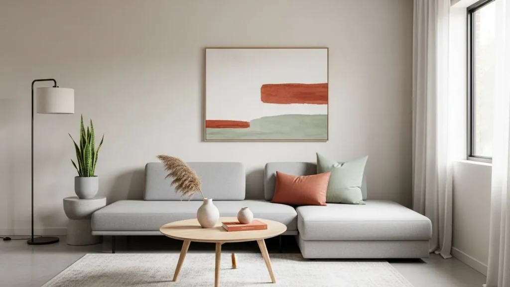 Accent color in minimalist decor