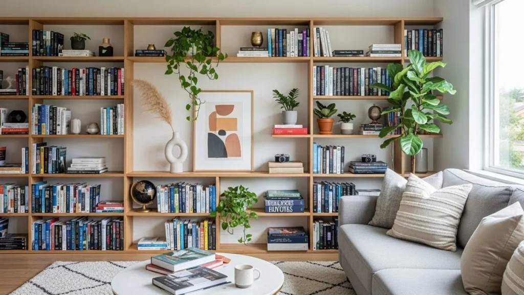 Built-in shelving living room ideas
