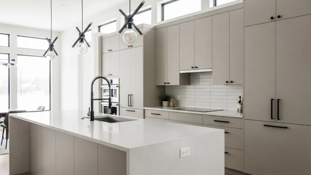 Contrasting accents in open kitchen