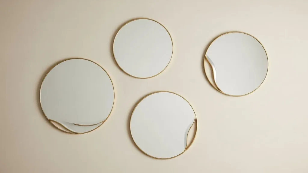 Aesthetic wall mirrors decorating a modern space
