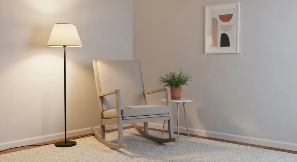 Minimalist nursery chair for parents