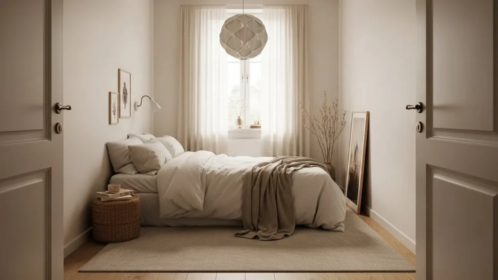 Minimalist small bedroom ideas with cozy design