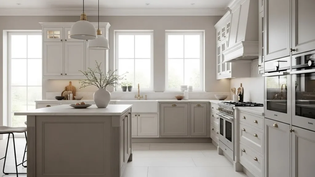 Neutral color palette in a modern contemporary kitchen