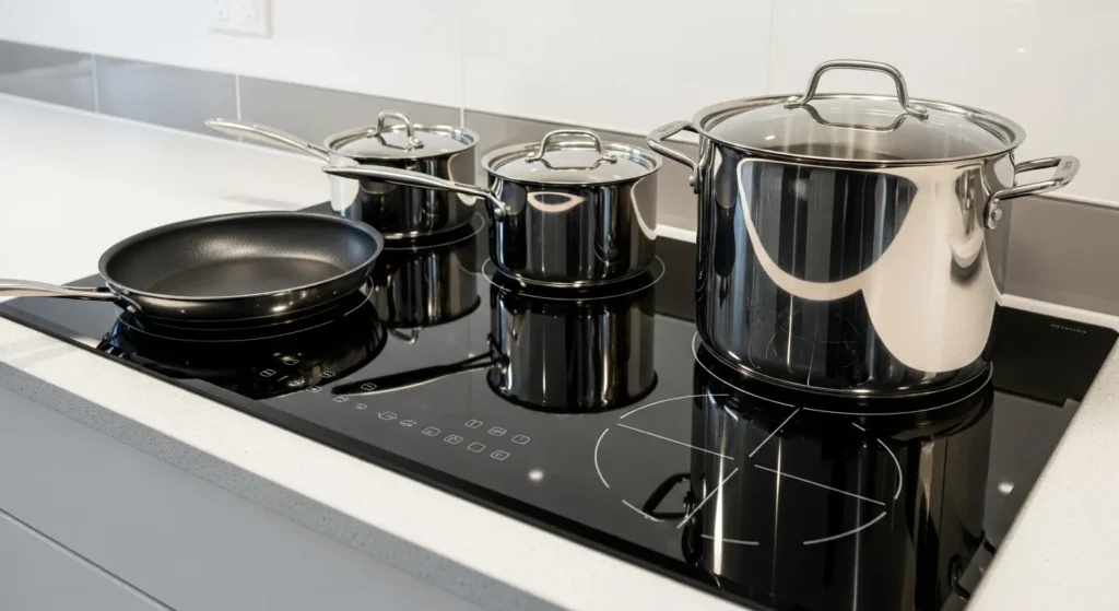 Clean glass cooktop with no burnt-on stains