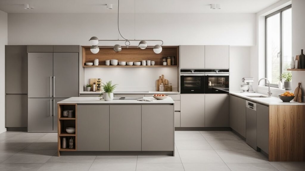 Modern kitchen with clean lines and minimalist design