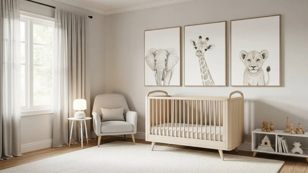 Neutral animal-themed nursery ideas