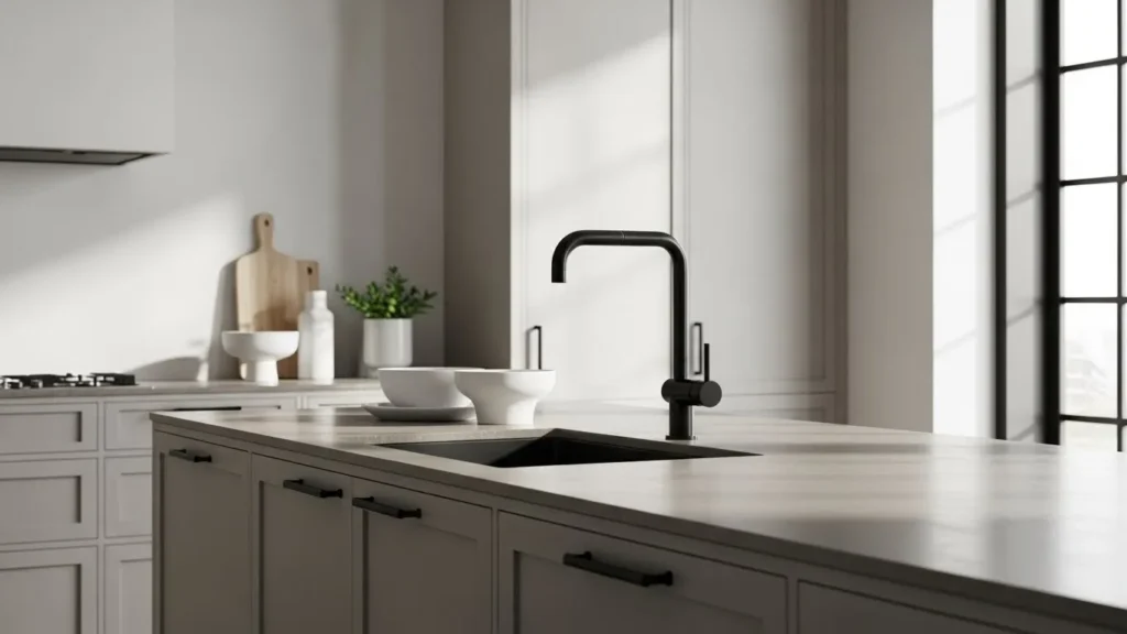 Black Accents in Modern Kitchen