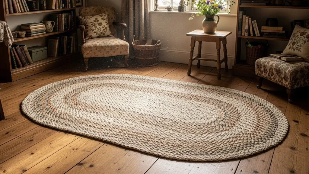 Cozy rugs used in cottagecore decor