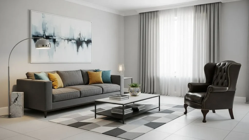 Vintage and modern home interior design