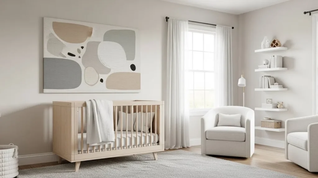 Nursery wall art ideas with modern prints