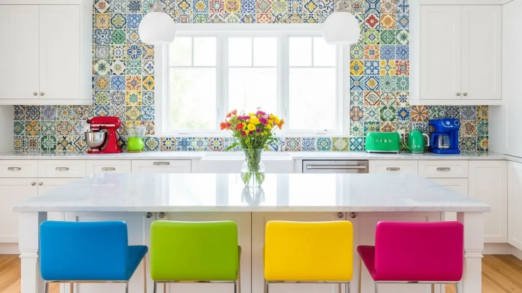 White kitchen with open shelves and décor