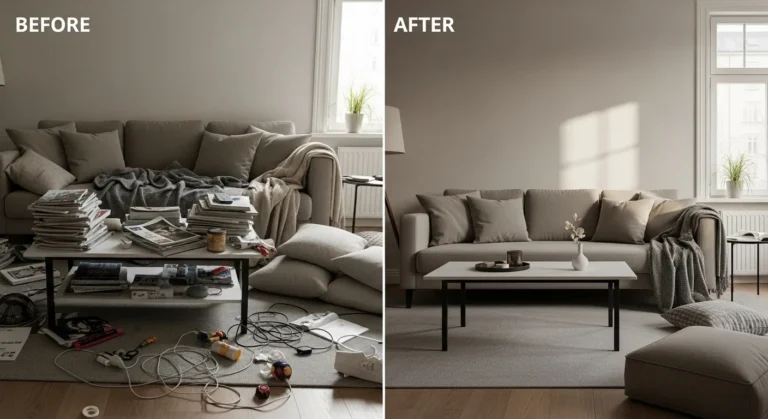 Decluttering your life with a clean and organized living space