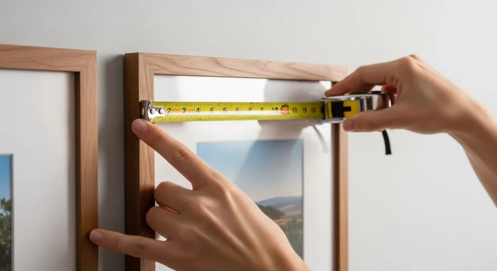 Measuring proper spacing between frames for a gallery wall