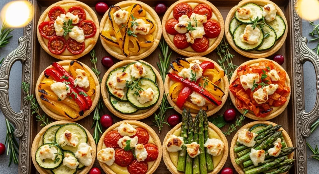 Vegetable tartlets Christmas appetizer