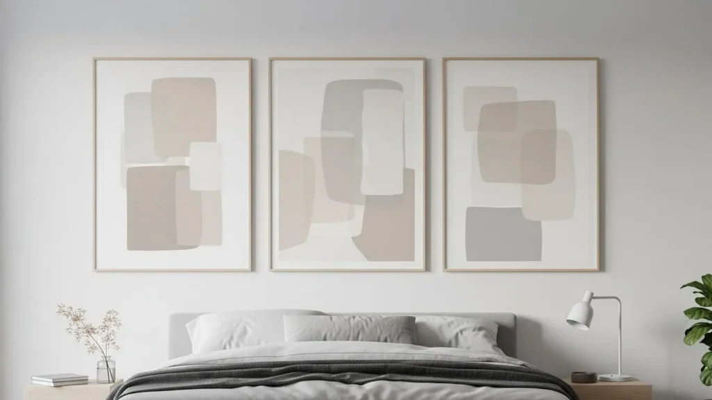 Minimalist bedroom gallery wall ideas