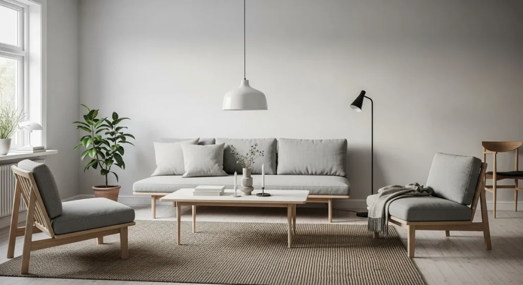 Functional minimalist Scandinavian living room furniture