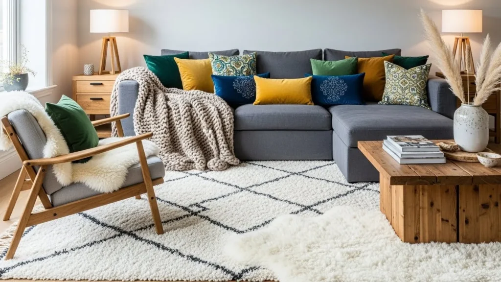 Layered texture living room décor ideas