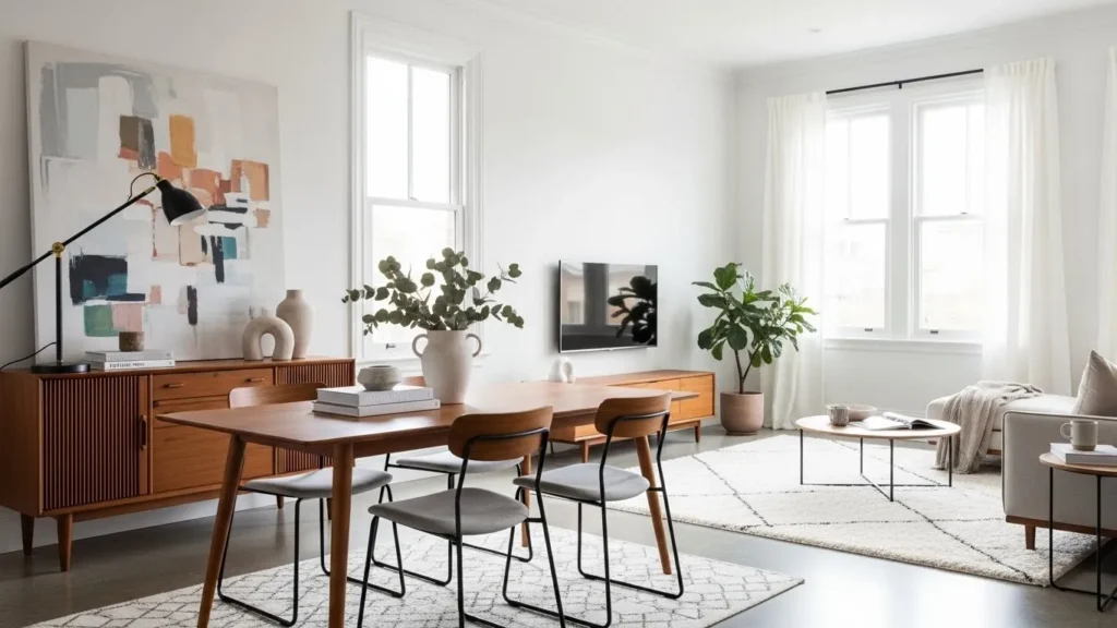 Mix of modern and vintage in minimalist decor
