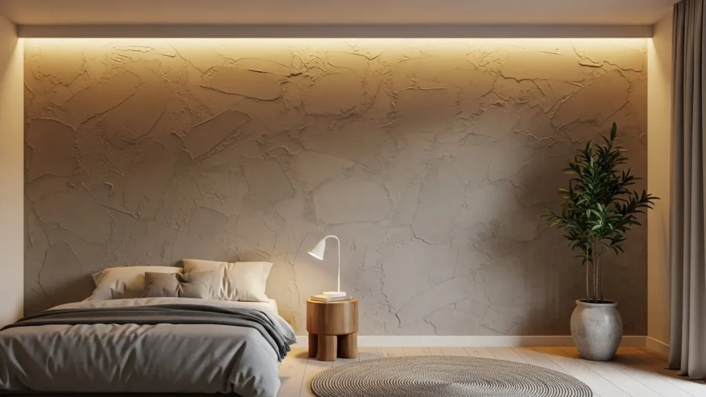 Textured wall design idea for house interior